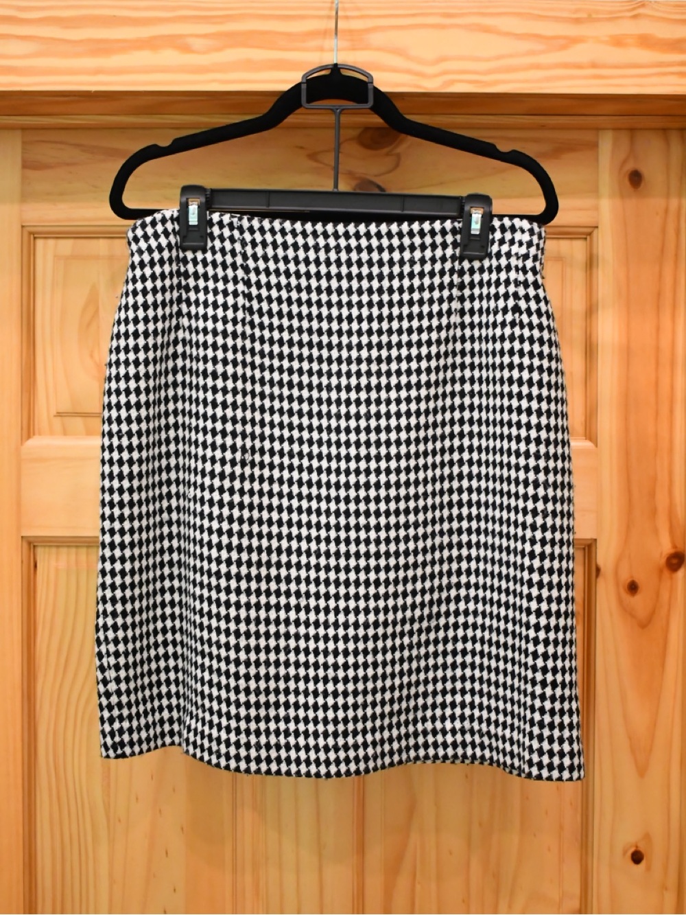 Jessica Howard Black and White Houndstooth Pencil Skirt 16P